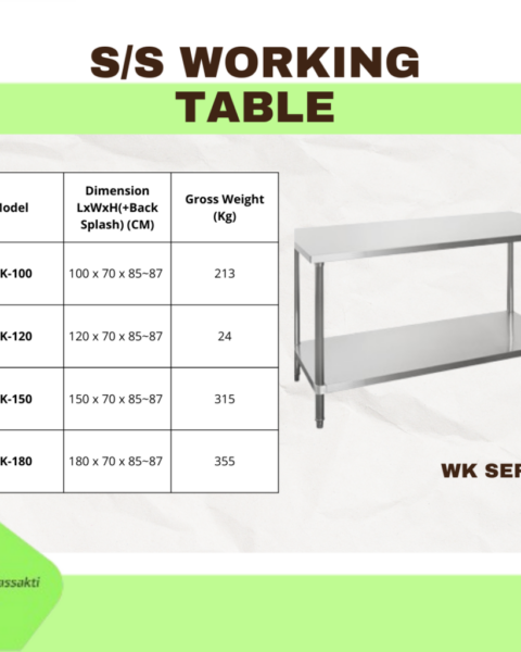 S/S WORKING TABLE (WK-SERIES / WK-BS SERIES)